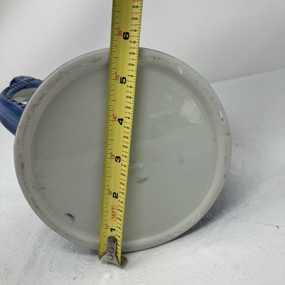 Vintage Old Sleepy Eye Native American Pottery White Blue Ceramic Pitcher - Picture 13 of 14